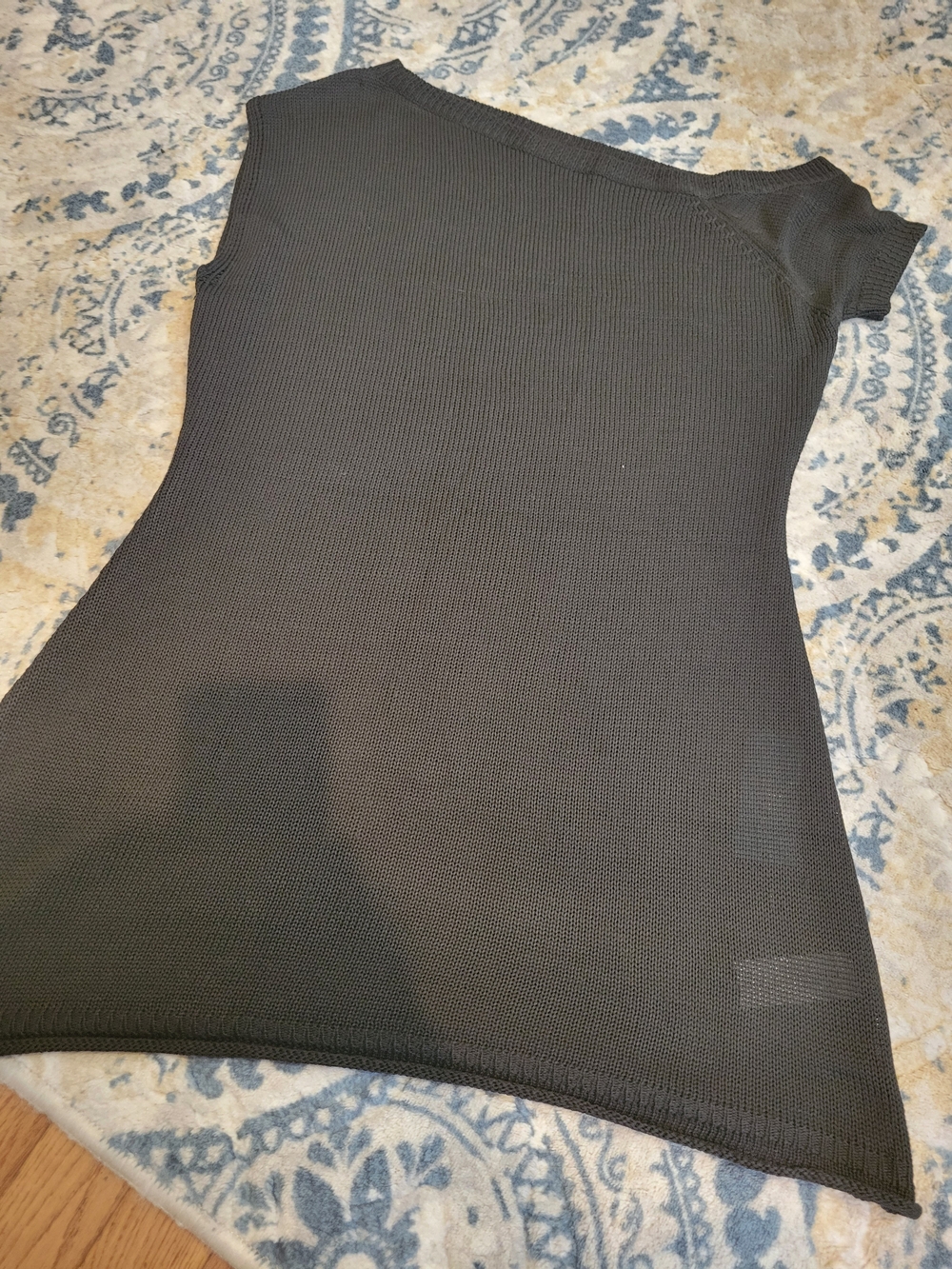 Cupshe Black Textured One-Shoulder Swim Coverup  Mini Dress NWT XL